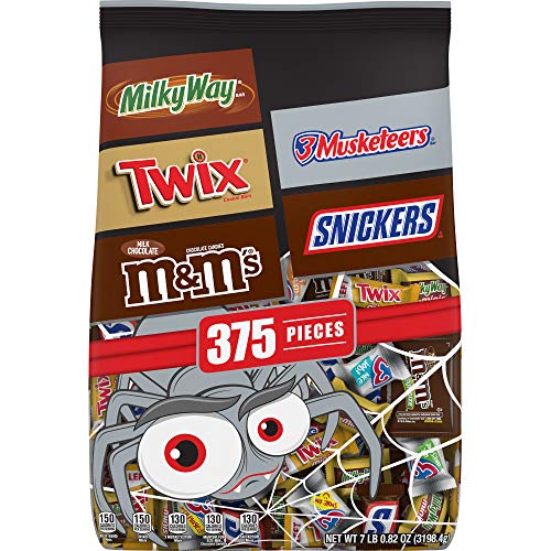 MARS Chocolate Favorites Halloween Candy Bars Variety Mix Bag (TWIX, MILKY WAY, SNICKERS, 3 MUSKETEERS, M&M'S Brands), 112.82 oz 375 Pieces