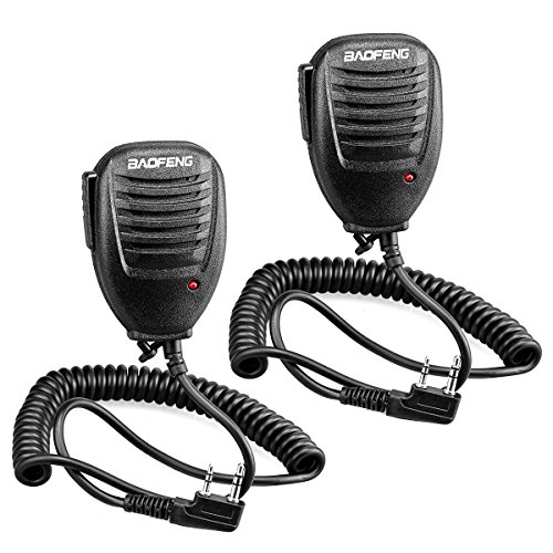 Walkie Talkie Handheld Speaker Mic, Shoulder Microphone for BaoFeng UV-5R 5RA 5RB 5RC 5RD 5RE 5REPLUS 3R+ Two Way Radio Accessories (2 Pack)