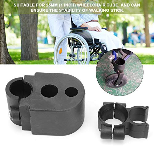 POCREATION Walking Stick Holder, Cane Holder Walking Stick Carrier Wheelchair Accessory, Mobility Aid for Elderly, Wheelchair Rack Bracket Crutch Holder, Electric Scooter Accessory Attachment