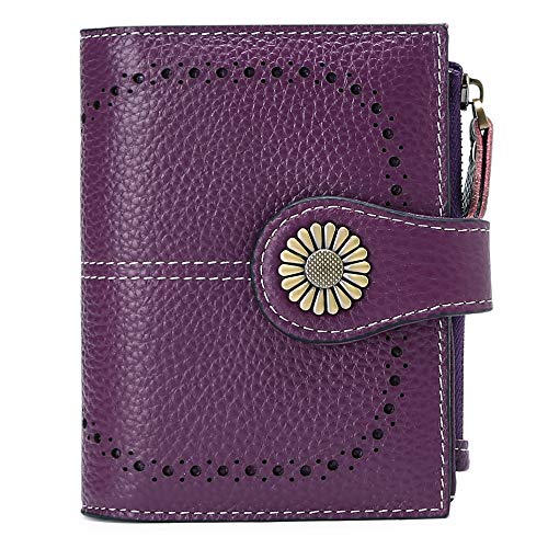 SENDEFN Wallet for Women RFID Leather Coin Purse Bifold Card Case with Zipper Pocket