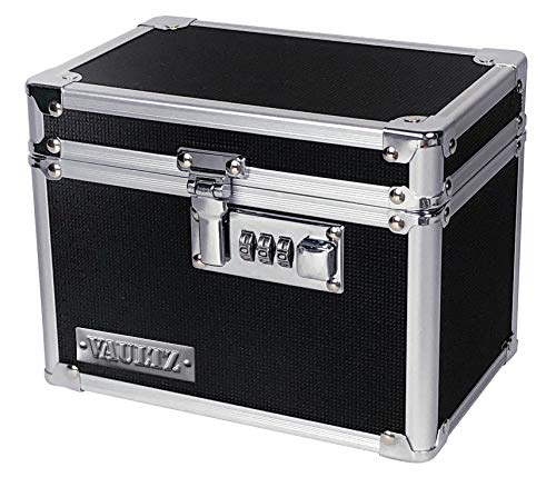 Vaultz Locking Medicine Box with Combination Lock, 7 x 5 x 5.25 Inches, Black (VZ00266)