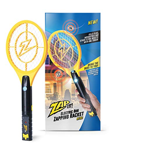ZAP IT! Mini Bug Zapper - Rechargeable Mosquito, Fly Killer and Bug Zapper Racket with Blue Light Attractant