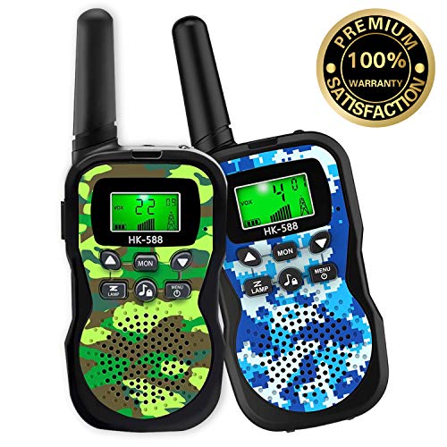 HLAOLA Kids Walkie Talkies，22 Channel 2 Way Radio Kid Gift Toy 3 Miles Range with Backlit LCD Flashlight Best Gifts Toys for Boys and Girls to Outside Adventure, Camping，Best Gift Toys for Kids