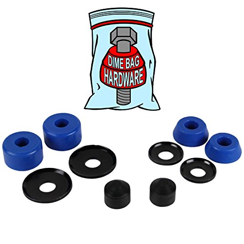 Dime Bag Hardware Skateboard Truck Rebuild Kit Bushings Washers Pivot Cups for 2 Trucks (88A Blue)