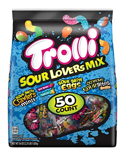 Trolli Sour Lovers Mix Assorted Gummy Candy Variety, Individually Wrapped, 36 Ounce Bag