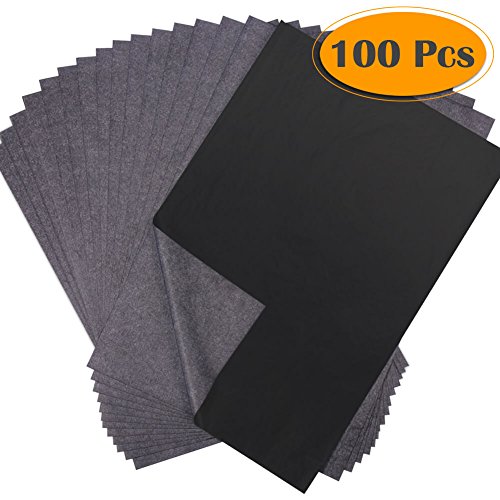 Selizo 100 Sheets Black Carbon Transfer Tracing Graphite Paper for Wood, Paper, Canvas and Other Art Surfaces (8.5 x 11 Inches)