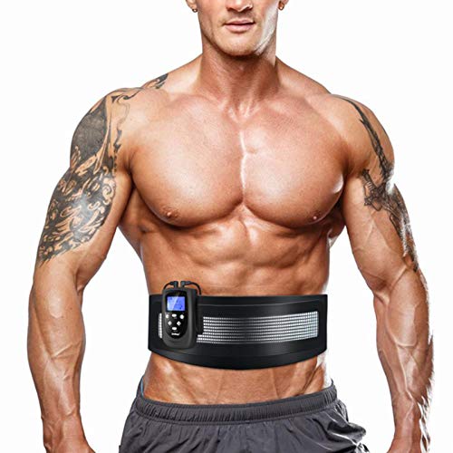 DOMAS Ab Belt Abdominal Muscle Toner- Abs Stimulator with 8 Modes Electronic Abs Stimulating Belt EMS Muscle Toning Belt for Men Women Training Device for Muscles Stomach Workout Massager