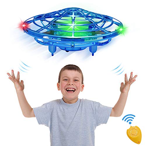 UFO Flying Ball Toys, Gravity Defying Hand-Controlled Suspension Helicopter Toy, Infrared Induction Interactive Drone Indoor Flyer Toys with 360° Rotating & LED Lights For Kids, Teenagers Boys Girls