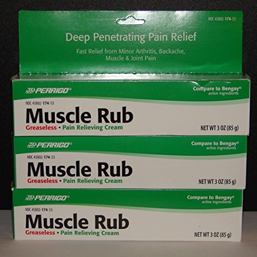 Muscle Rub Cream 3oz Large Tube (Compare to Bengay) - 3 Tubes (3)