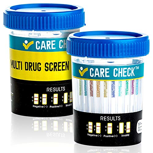5 Pack Care Check 12 Panel Drug Test Cups - Sterile Urine Tests - Tests Instantly for THC, COC, OXY, AMP, BZO, BAR, MET, MDMA, MTD, MOP, PCP & TCA