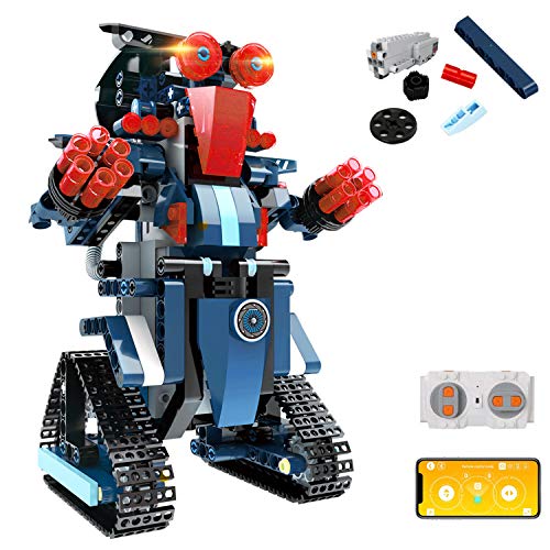 STEM Building Block Toy RC Robot for Kids, aukfa App Controlled & Remote Control Robotic Toy for Boys and Girls, Engineering Educational Build Kit,  Early Learning Birthday Gift for 8 Years and Up