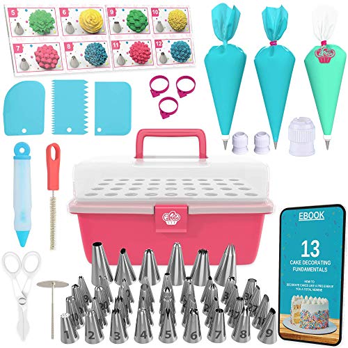 Cake Decorating Kit Cupcake Decorating Kit - 68pcs Cookie Decorating Supplies and Cookie Decorating Kit with Piping Bags and Tips - Frosting Icing Tips Pastry Bags with Tips - Baking Decorating Kit