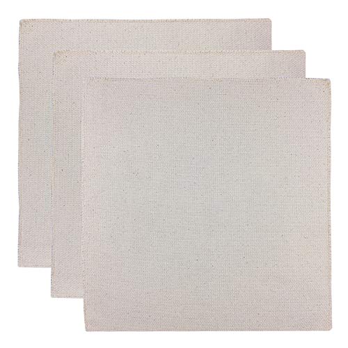 3 Pieces Linen Needlework Fabric, Monk's Cloth 14''x14'' for Rug-Punch Needles & Pinch Needle(Set of 3)