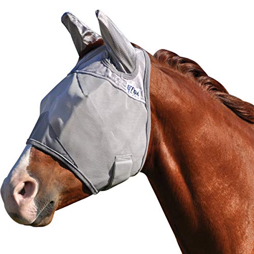Cashel Crusader Horse Fly Mask, Standard with Ears, Arabian/Small Horse, Grey