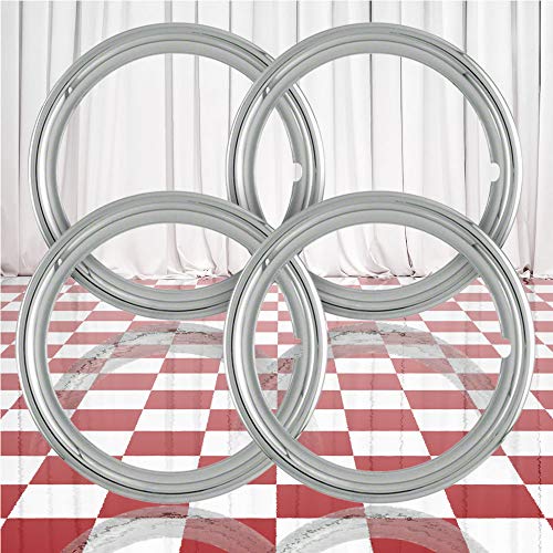 Brighter Design Set of 4 15' Steel Chrome 1 1/2' Deep Wheel Trim Rings