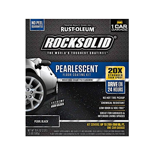 Rust-Oleum 306325 Rock-Solid Pearlescent Garage Floor Coating Kit, Pearl Black