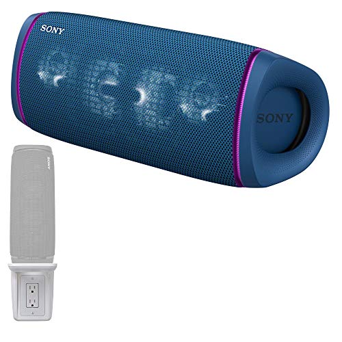 Sony SRSXB43 Extra BASS Bluetooth Wireless Portable Speaker (Blue) with Knox Gear Multipurpose Outlet Wall Shelf Bundle (2 Items)