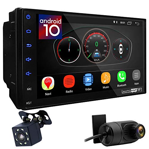 UGAR EX10 7' Android 10.0 DSP Universal Car Stereo with Backup Camera Digital Video Recorder (DVR) 2GB 16GB Head Unit Double Din Touch Screen Indash GPS Navigation with Bluetooth WiFi