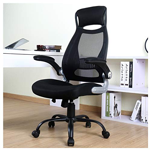 BERLMAN High Back Mesh Office Chair with Adjustable Armrest Lumbar Support Headrest Swivel Task Desk Chair Ergonomic Computer Chair (Black)