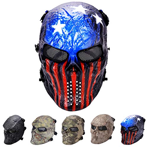 Outgeek Tactical Airsoft Mask Full Face Costume Mask Awesome Mask(Patriot)