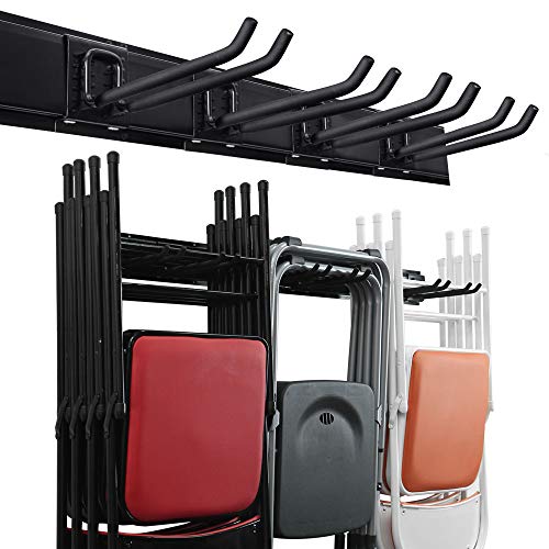 Garage Storage Organization System Wall Mount Rack Heavy Duty Tools Hanger with 6 Hooks 48inch Tracks Max Load 265lb