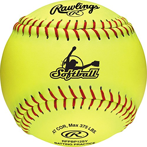 Rawlings Fastpitch Softballs, Yellow, 12 Inch, Collegiate and High School (Box of 6), RFPBP12SY-BOX6