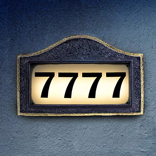 Solar House Number Plaque, Address Signs for Houses, Bright Backlit LED Lights Can Illuminate The Entire Night