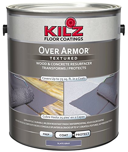 KILZ Over Armor Textured Wood/Concrete Coating, 1 gallon, Slate Gray