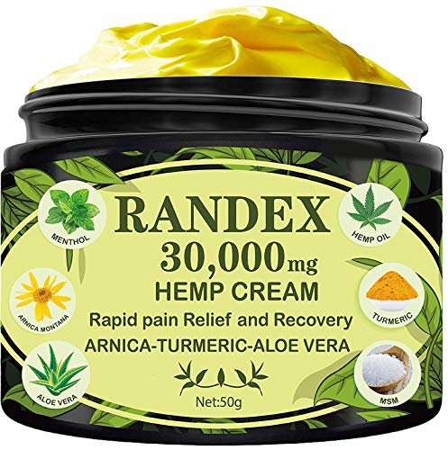 RANDEX Hemp Cream 30,000 Mg - Organic Hemp Cream for Arthritis, Joint Pain, Muscle Pain Relief - Great Inflammation Hemp Cream and Carpal Tunnel Relief - Great for Skin-2OZ
