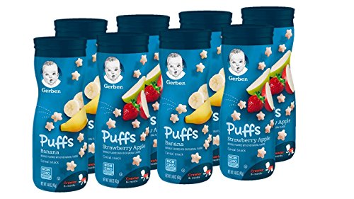Gerber Puffs Cereal Snack, Banana & Strawberry Apple, 8 Count