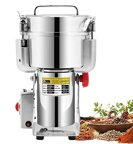 CGOLDENWALL 2000g Commercial Electric Stainless Steel Grain Grinder Mill Spice Herb Cereal Mill Grinder Flour Mill Pulverizer