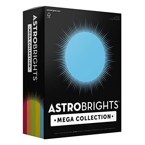 Astrobrights Mega Collection, Colored Paper,'Classic' 5-Color Assortment, 625 Sheets, 24 lb/89 gsm, 8.5' x 11' - MORE SHEETS! (91623)
