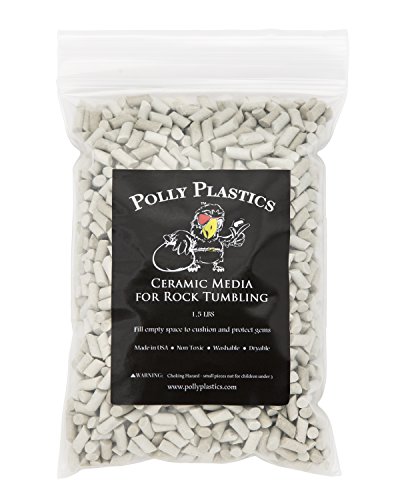 Polly Plastics Rock Tumbling Ceramic Filler Media (Small Cylinder Size) Non-Abrasive Ceramic Pellets for All Type Tumblers (1.5 lbs)