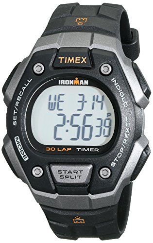 Timex Men's T5K821 Ironman Classic 30 Black/Orange Resin Strap Watch