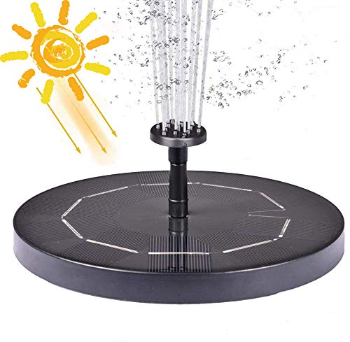 2020 Upgraded 3.5W solar Fountain Pump for Bird Bath with 1200mAh Battery Backup, Free-Standing Portable Floating Solar Powered Water Fountain Pump for Garden Backyard Pond Pool Outdoor(Black)