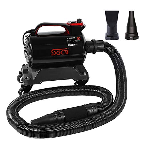 SGCB PRO Car Air Dryer Blower, 5.0HP Powered Double Mode Temp High Velocity Car Dryer Air Cannon Detail Blower w/Caster Base & 16.4 Ft Flexible Hose & 2 Air Jet Nozzles for Car Wash Water Drying