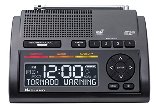 Midland - WR400, Deluxe NOAA Emergency Weather Alert Radio - S.A.M.E. Localized Programming, 80+ Emergency Alerts, & Alarm Clock w/ AM/FM Radio