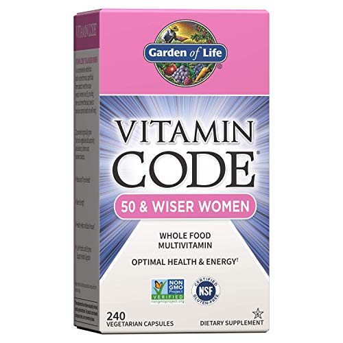 Garden of Life Multivitamin for Women 50 & Over, Vitamin Code Women 50 & Wiser Multi - 240 Capsules, Vitamins for Women 50 Plus with B Vitamins, Vitamins A, C, D3, E & K, CoQ10, Probiotics & Enzymes