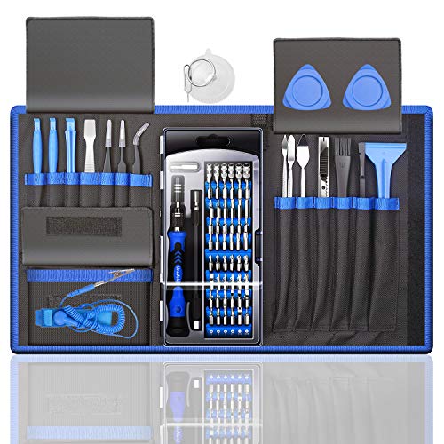 80 IN 1 Professional Computer Repair Tool Kit, Precision Laptop Screwdriver Set, with 56 Bit, Anti-Static Wrist and 24 Repair Tools, Suitable for Macbook, PC, Tablet, PS4, Xbox Controller Repair…