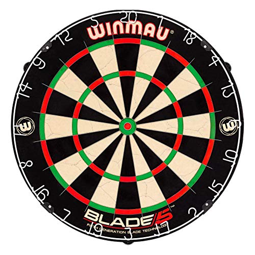 Winmau Blade 5 Bristle Dartboard with All-New Thinner Wiring for Higher Scoring and Reduced Bounce-Outs