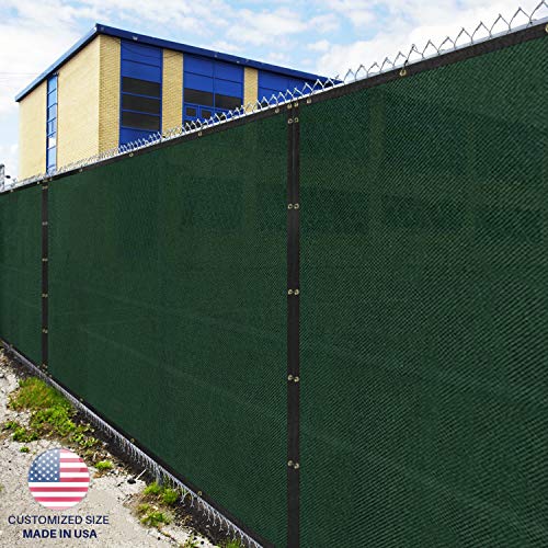 Windscreen4less Heavy Duty Privacy Screen Fence in Color Solid Green 6' x 50' Brass Grommets w/3-Year Warranty 150 GSM