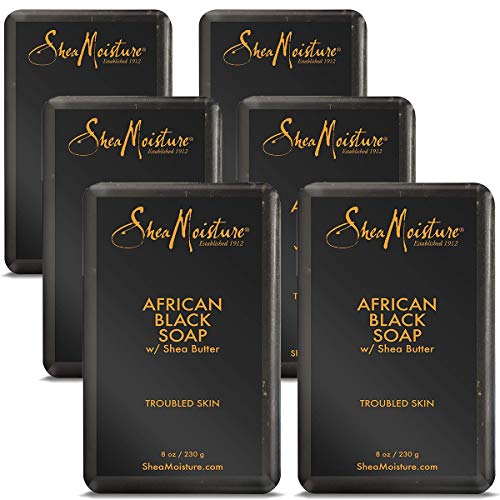 Shea Moisture African Black Soap With Shea Butter 8 oz (Pack of 6)