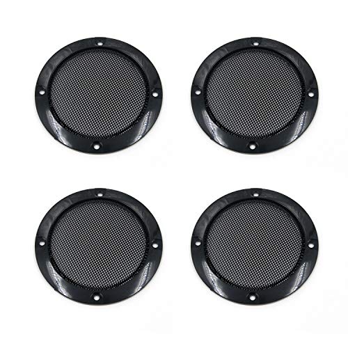 Karcy 3 Speaker Grill Speakers Grill Cover 3' ABS Plastic Cold Rolled Steel Black Set of 4