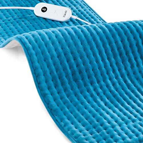 Heating Pad, iTeknic Electric Heating Pad for Back Pain Relief, XXX-Large 33'x17' Fast Heating Machine Washable Pad 6 Temperature Settings, Moist Heat Therapy Option, Auto Shut-Off (Upgraded)