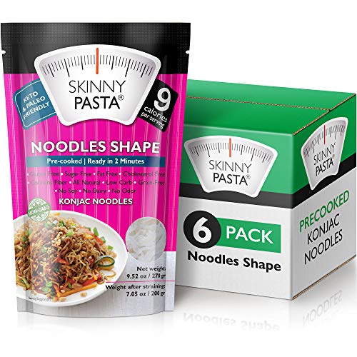 Skinny Pasta 9.52 oz - The Only Odor Free 100% Konjac Noodle (Shirataki Noodles) - Pasta Weight loss - Low Calorie Food - Healthy Diet Pasta - Noodles - 6-Pack
