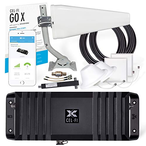 Cel-Fi GO X | The Only 100 dB Single-Carrier Cell Phone Signal Booster for Homes & Offices | Verizon, AT&T, Or T-Mobile | 2 Antenna Kit