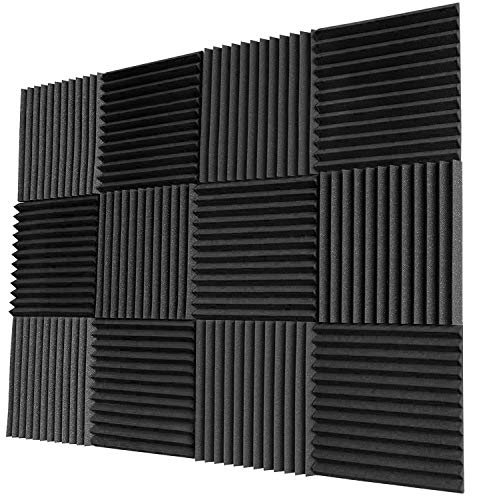 Acoustic Panels Studio Foam Sound Proof Panels Nosie Dampening Foam Studio Music Equipment Acoustical Treatments Foam 12 Pack-12''12''1''
