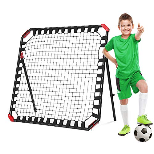 Net Playz Easy Playz Portable Soccer Rebounder, 4 Ft x 4 Ft, Easy Set Up, Sturdy Metal Tube, With Quick Folding Design, No Assembly Needed! Multi Angle Adjustment, Carry Bag Included, Black (ODS-2025)