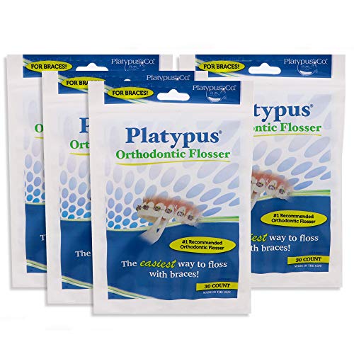Platypus Ortho Flossers for Braces 30-Count Bag (4 Pack)