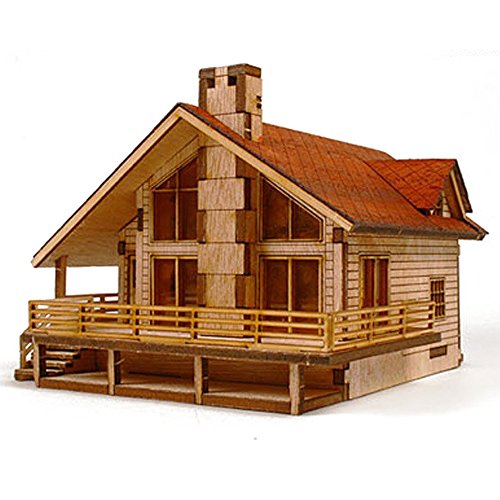 Desktop Wooden Model Kit Garden House A with a large deck by YOUNGMODELER by Young Modeler